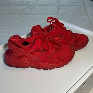 Red Nike Huarache Sneakers